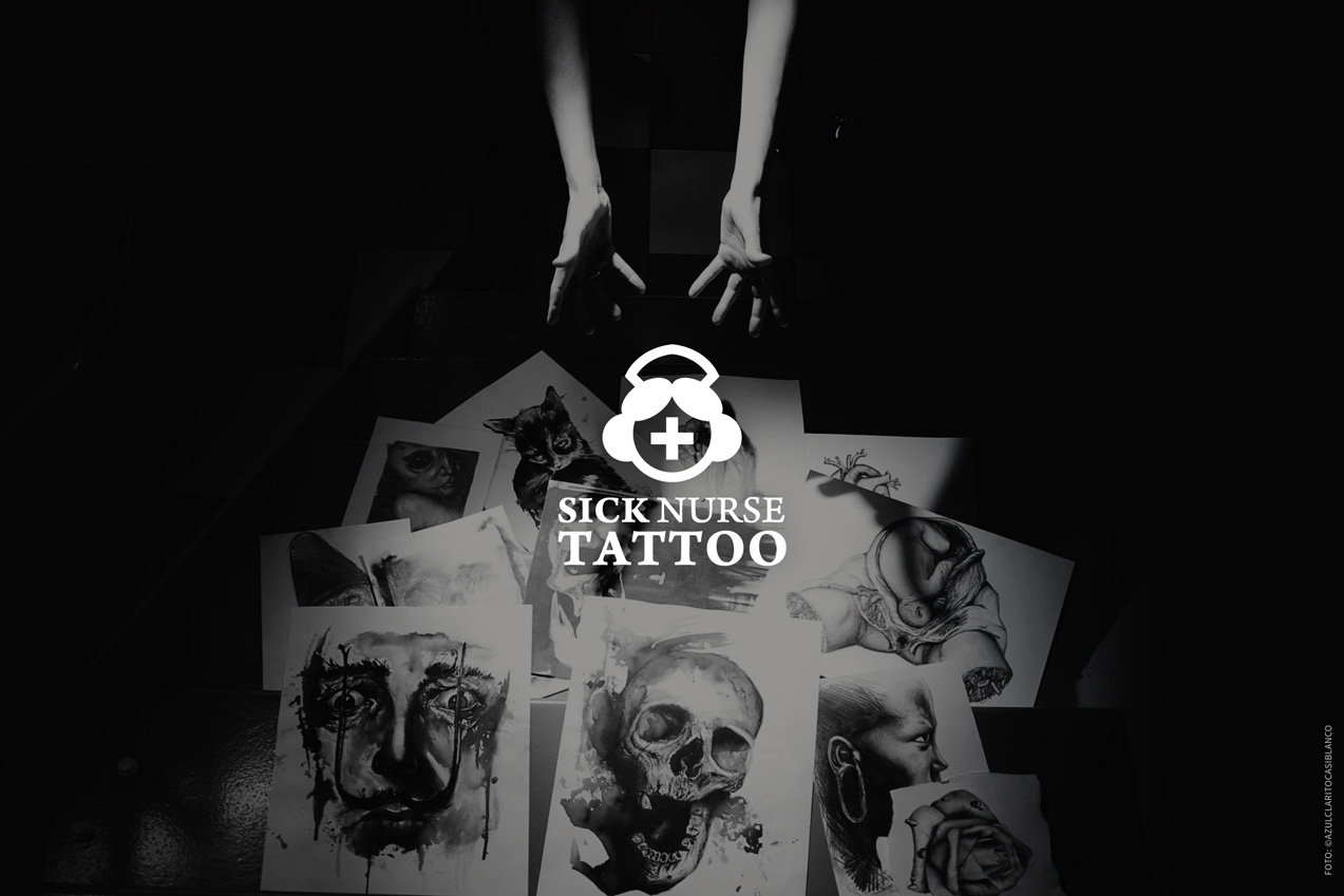 ident_sicknurse_avatar_blanco diseño de material promocional online para Sick Nurse Tattoo