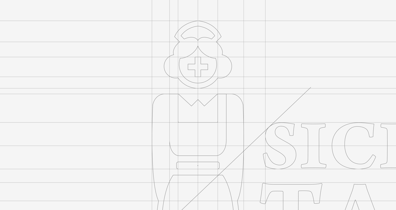 ident_sicknurse_logo_linea detalle de diseño de logotipo de Sick Nurse Tattoo