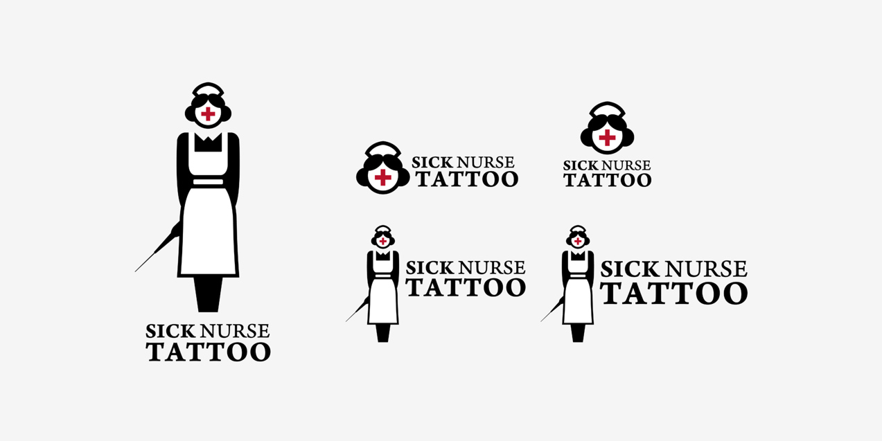ident_sicknurse_logo_versiones diseño de versiones de logotipo de Sick Nurse Tattoo
