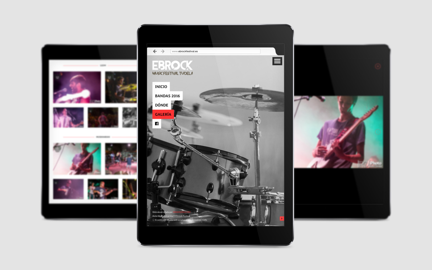 Pagina web informativa para evento de musica local diseño de página web para festival de música Ebrock comportamiento responsivo