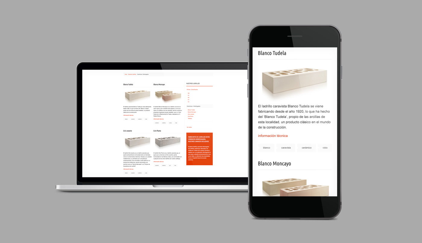 rediseno_pagina_web_caravista_catalogo_ceramicos rediseño para dispositivos móviles de página de producto para Cerámica Añón
