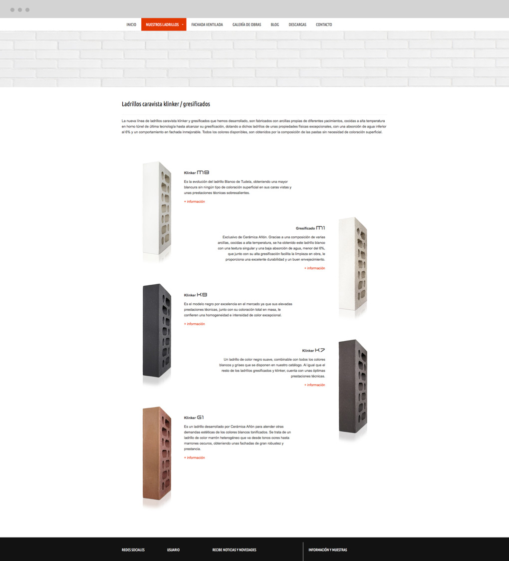 rediseno_pagina_web_caravista_pantalla_ladrillos rediseño web de layout de productos para Cerámica Añón