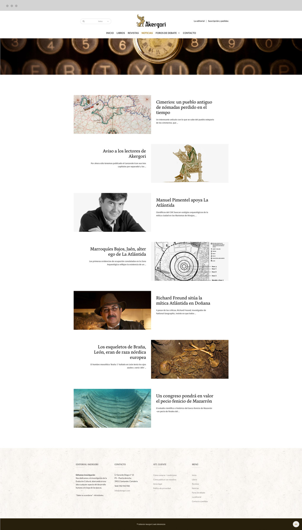 rediseno_pagina_web_editorial_akergori_pantalla20_noticias diseño de layout responsivo en desktop para la web Editorial Akergori de Germán Cabello Catena sección Blog