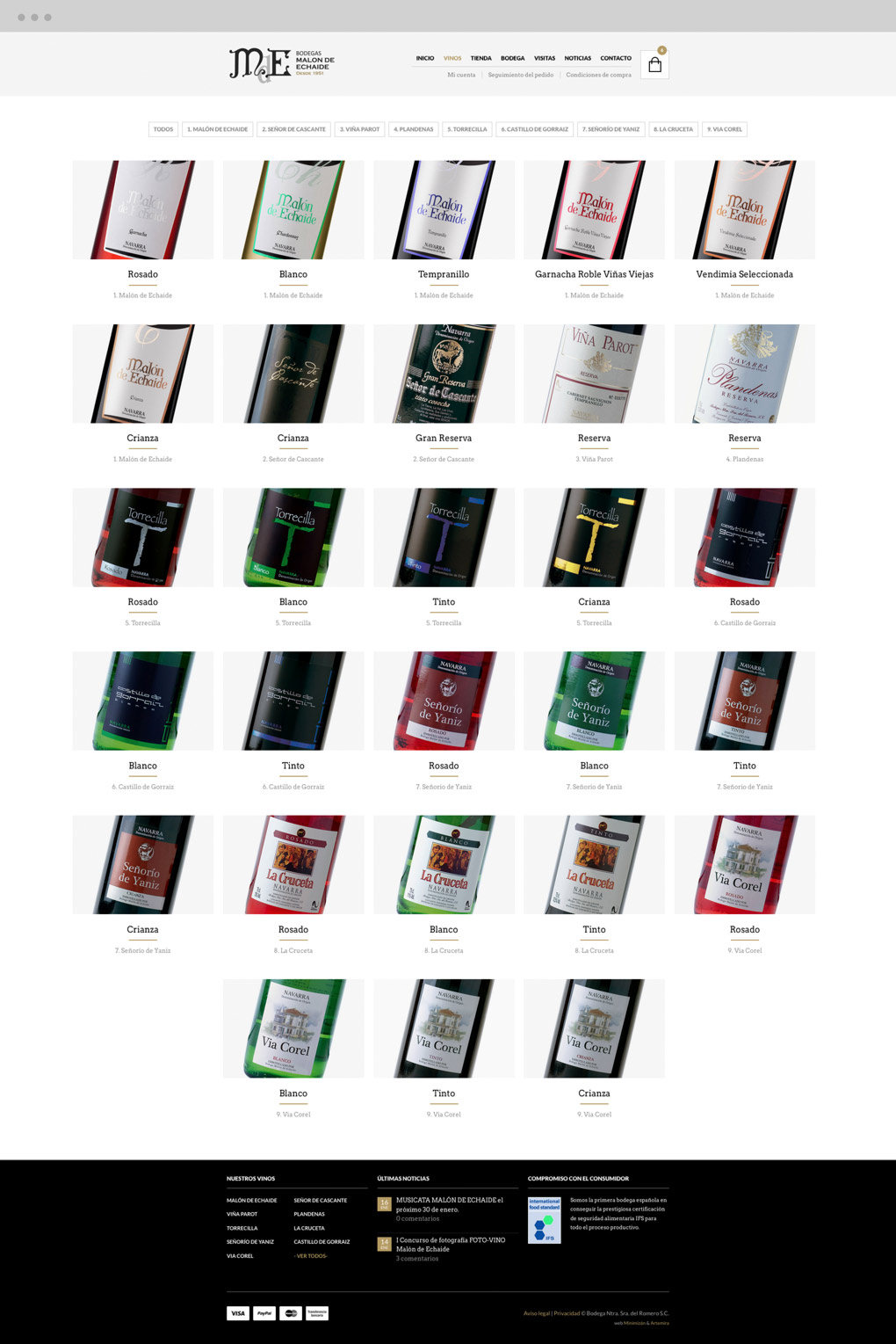 rediseno_tienda_online_malon_echaide_pantalla_catalogo presentación de rediseño de tienda online para Malón de Echaide sección tienda online