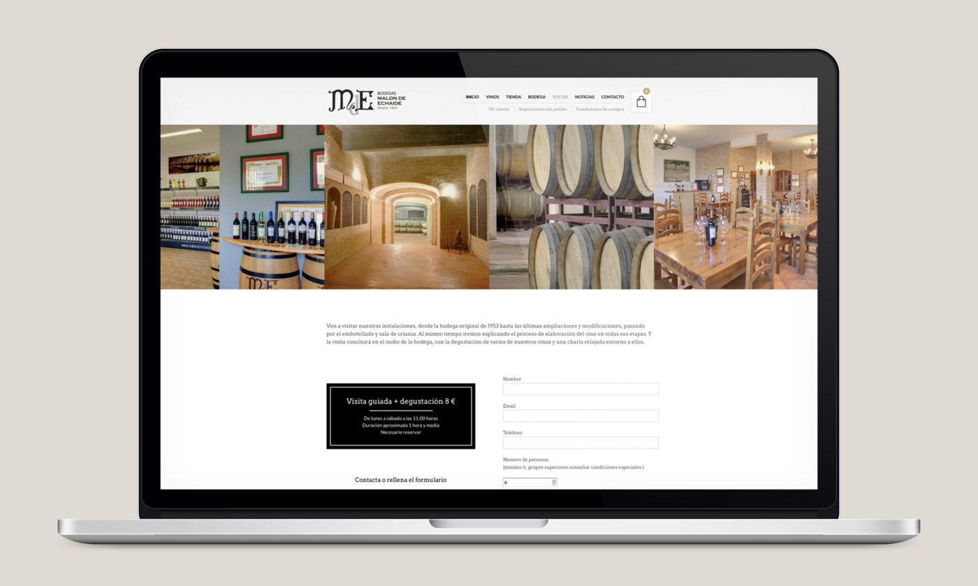 rediseno_tienda_online_malon_echaide_visitas presentación de rediseño de tienda online para Malón de Echaide en portátil