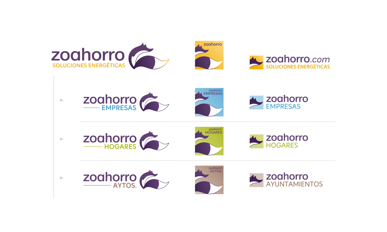 Diseno de identidad para start-up presentación de proceso de diseño de logotipo responsivo versión en color para asesoría energética