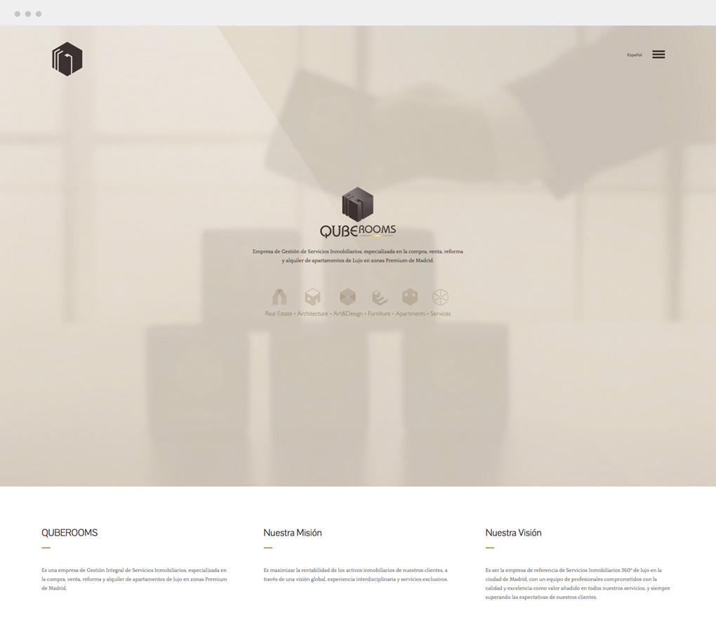 pagina_web_quberooms_pantalla_inicio_parte_1 diseño de página web para QubeRooms sección Inicio