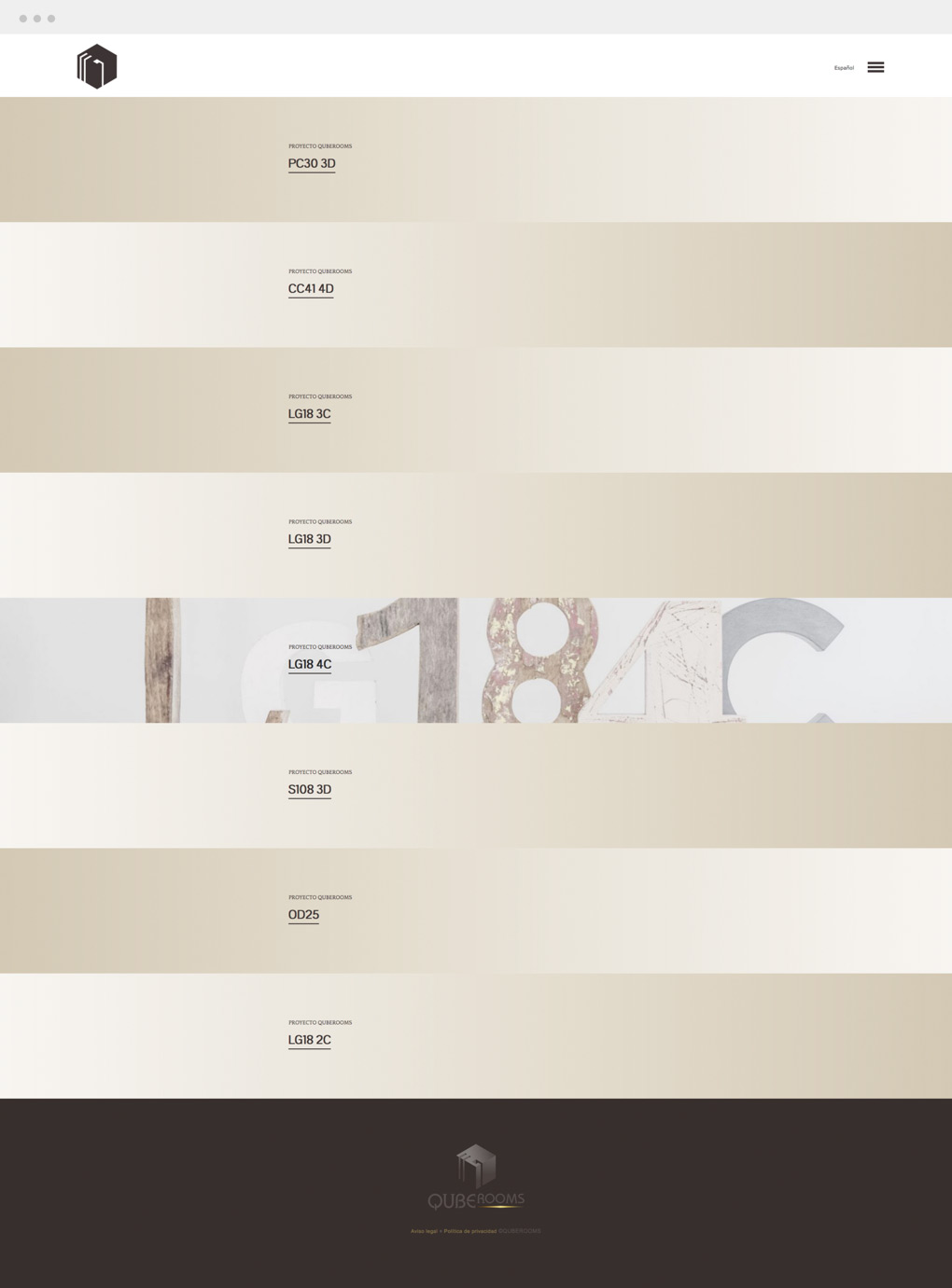 pagina_web_quberooms_pantalla_proyectos Diseno de web para QubeRooms presentación de diseño de portfolio de proyectos