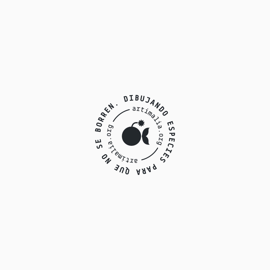diseño de logotipo de Artimalia blanco y negro