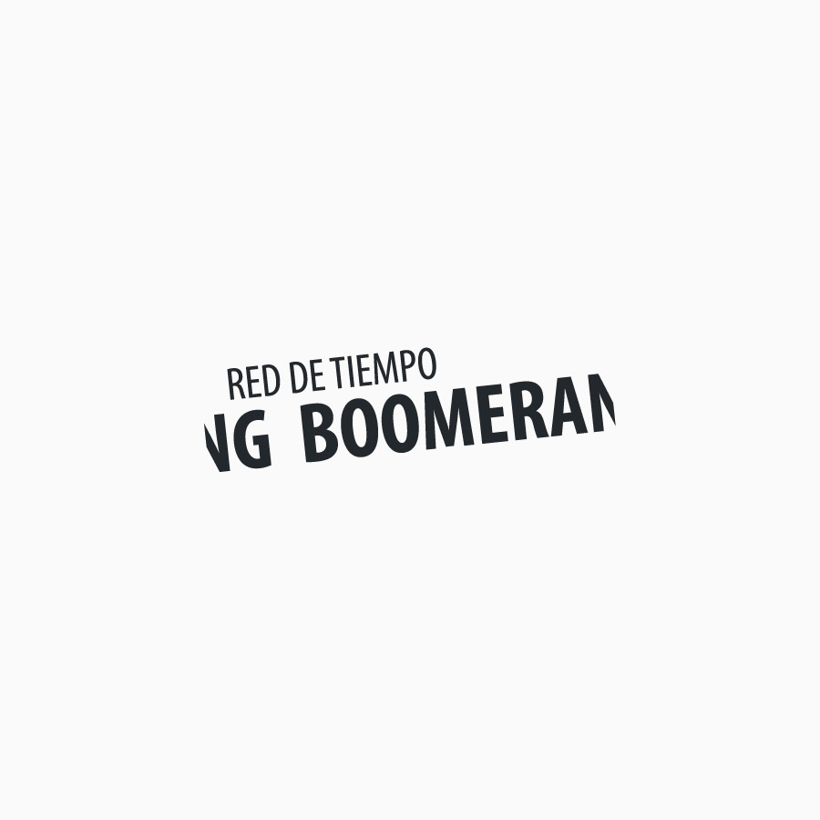 diseño de logotipo de Red de Tiempo Boomerang blanco y negro