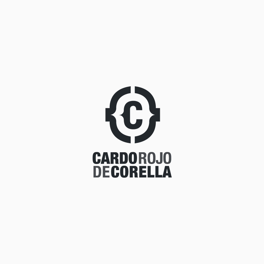 diseño de logotipo de Cardo Rojo de Corella blanco y negro
