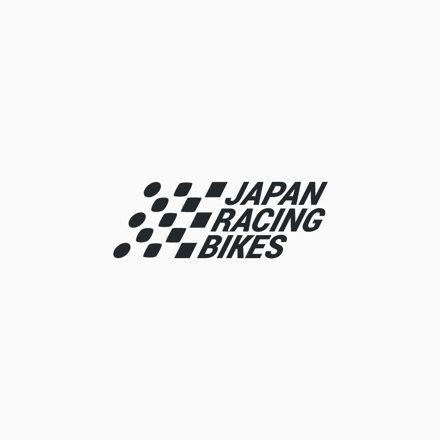 diseño de logotipo de Japan Racing Bikes blanco y negro