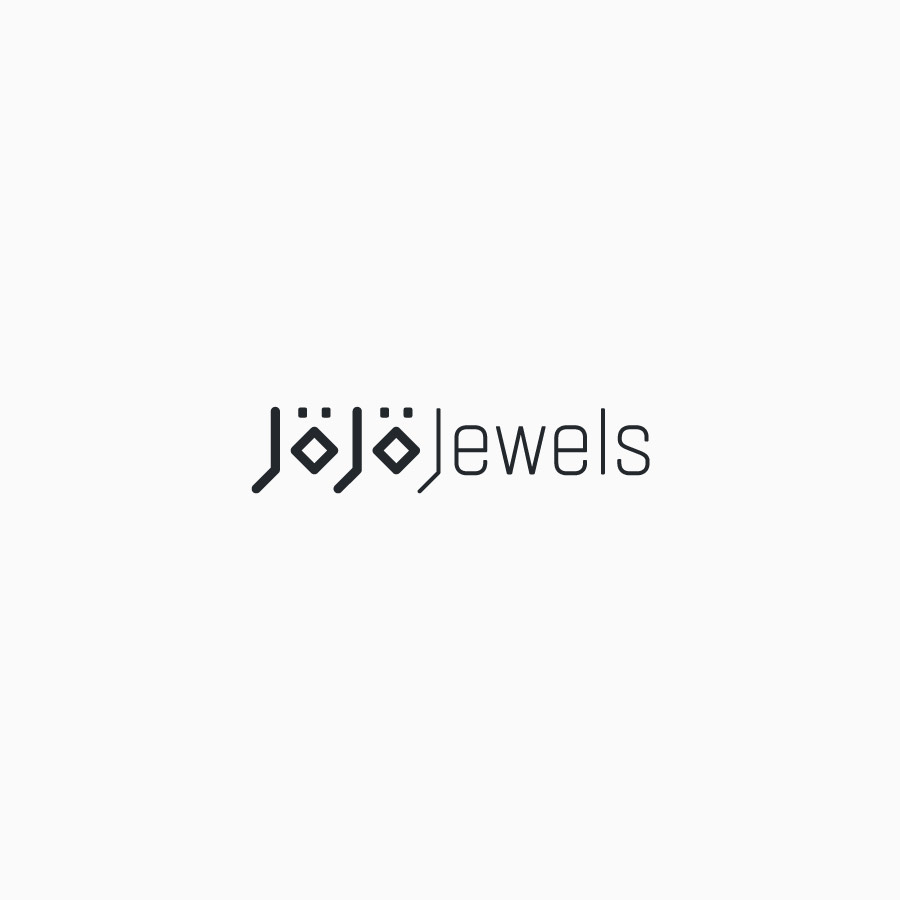 diseño de logotipo de Jojo Jewels blanco y negro