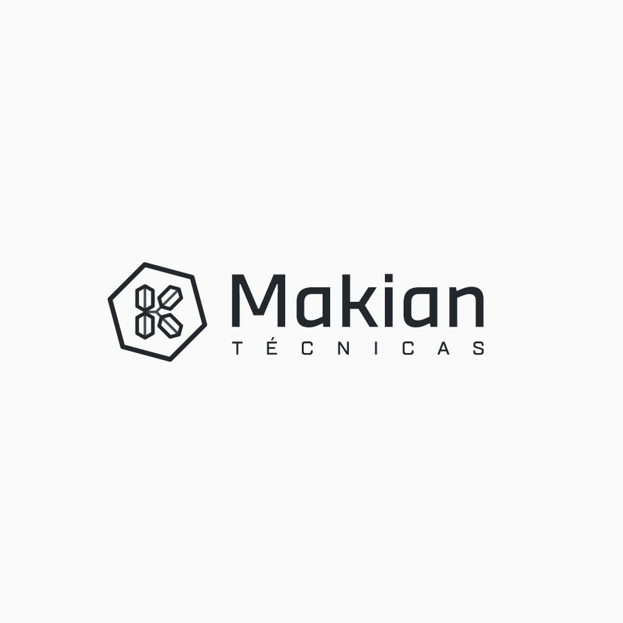 diseño de logotipo de Makian Técnicas blanco y negro