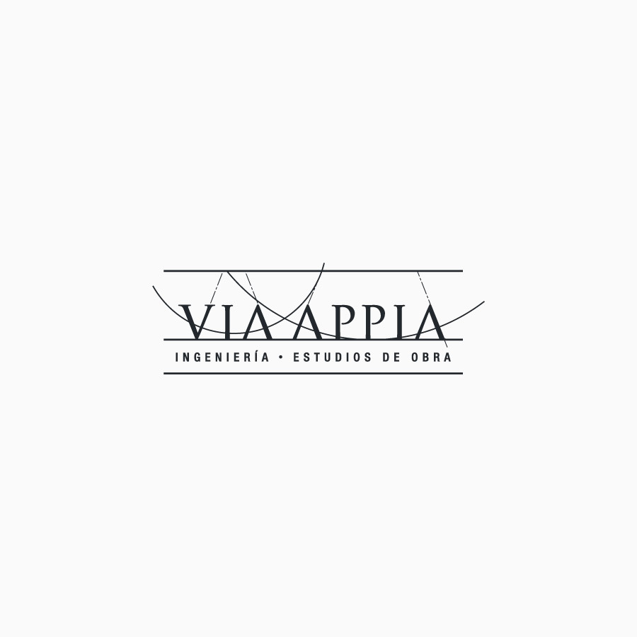 diseño de logotipo de Via Appia blanco y negro