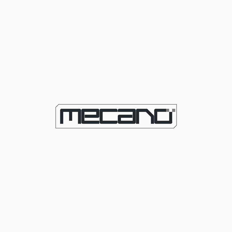 diseño de logotipo de Mecano en blacnoy negro