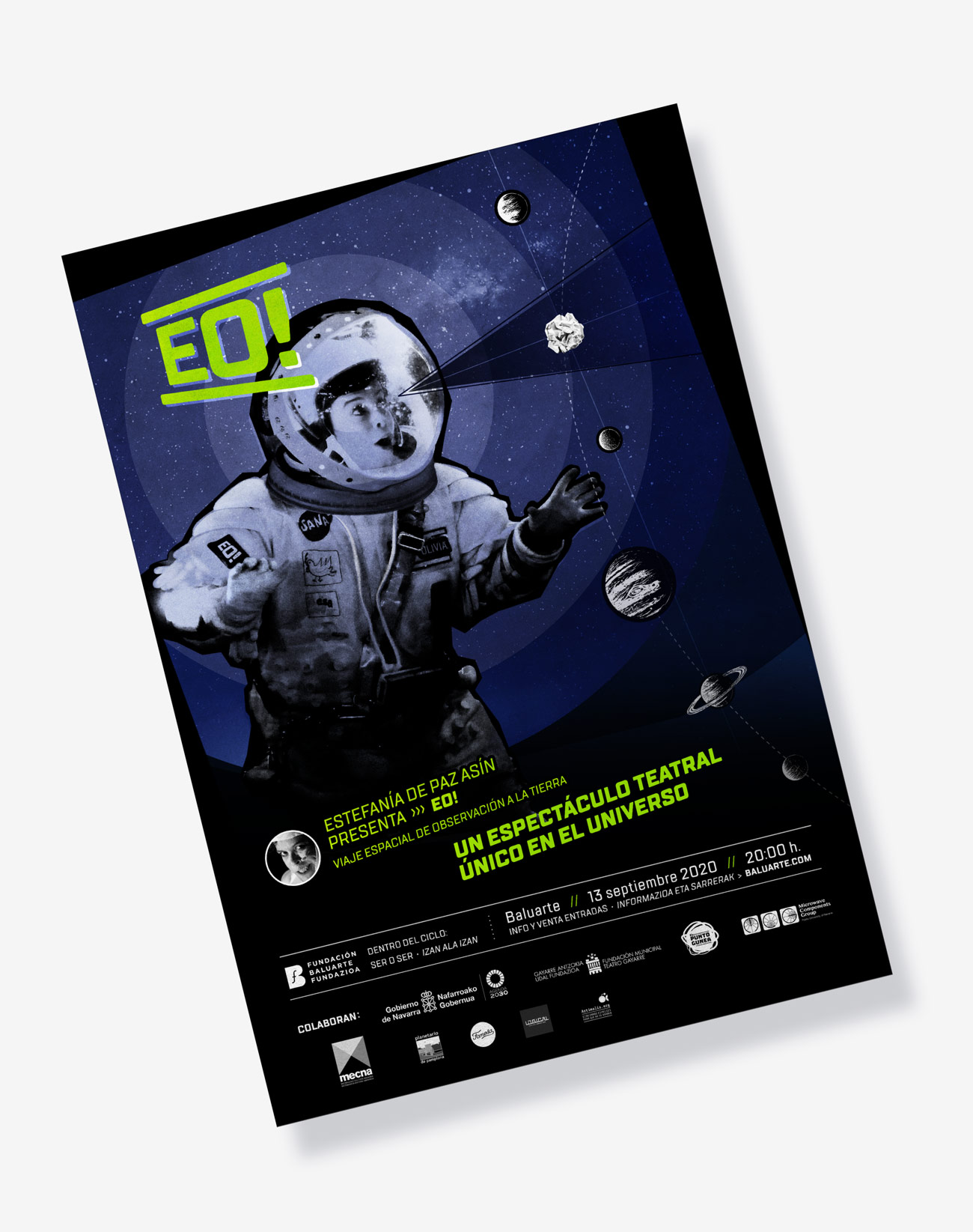 Creacion de imagen grafica para obra de teatro EO! Imagen gráfica y aplicaciones para obra de teatro EO! presentación de cartel