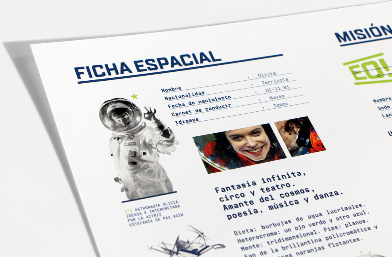 Creacion de imagen grafica para obra de teatro EO! Imagen gráfica y aplicaciones para obra de teatro EO! presentación de protagonista
