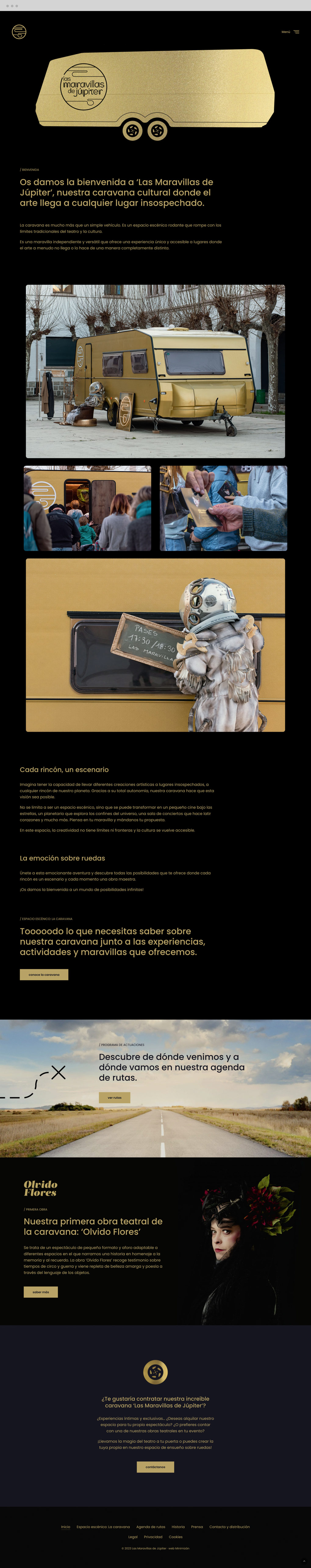 diseno-pagina-web-maravillas-jupiter-20_inicio Diseno y programacion de sitio web para Las Maravillas de Jupiter, espectaculos de teatro creados e interpretados por la actriz Estefania de Paz Asin apartado inicio